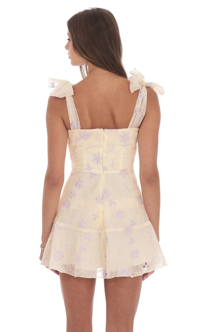 CREAM FLORAL A LINE DRESS