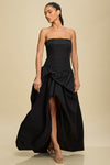 BLACK BUBBLE HEM GOWN