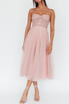 BLUSH CORSET TULLE MIDI