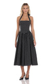 POLKA DOT HALTER MIDI
