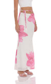 MESH PINK FLOWER MAXI SKIRT