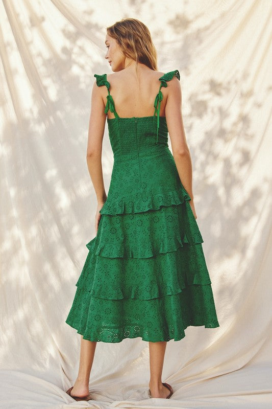 EVERGREEN EYELET MIDI