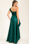 EMERALD TAFFETTA ONE SHOULDER GOWN