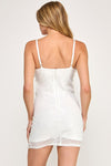 SEQUIN WHITE CUT OUT MINI