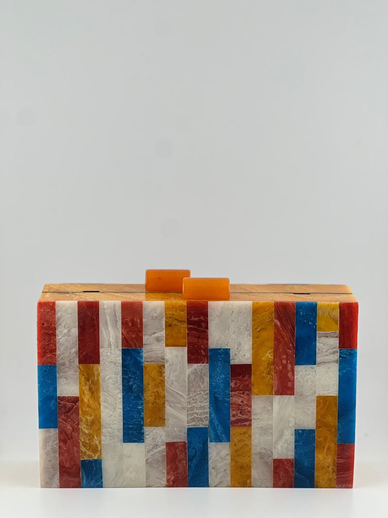 MULTI SQUARE COLOR ACRYLIC CLUTCH