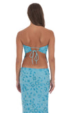 FLORAL BEADED TOP AQUA BLUE