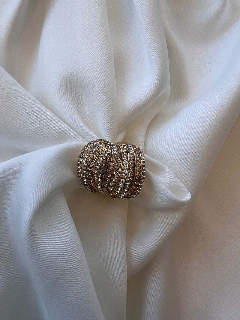 OVERLAP RHINESTONE RING
