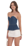 PEPLUM DENIM TOP
