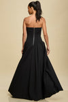 BLACK BUBBLE HEM GOWN