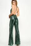 SEQUIN COWL NECK JUMPSUIT