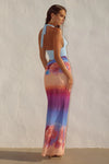 ALEXIS CUT OUT HALTER MAXI PINK ORANGE