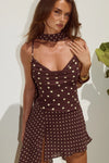 CHOCO LEMON POLKA ALORA DRESS