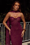 WINE AMANA MAXI DRESS
