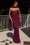 WINE AMANA MAXI DRESS