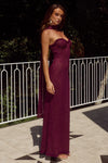 WINE AMANA MAXI DRESS