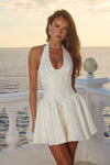 AMITY V- NECK CORSET MINI DRESS - IVORY