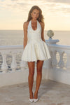AMITY V- NECK CORSET MINI DRESS - IVORY