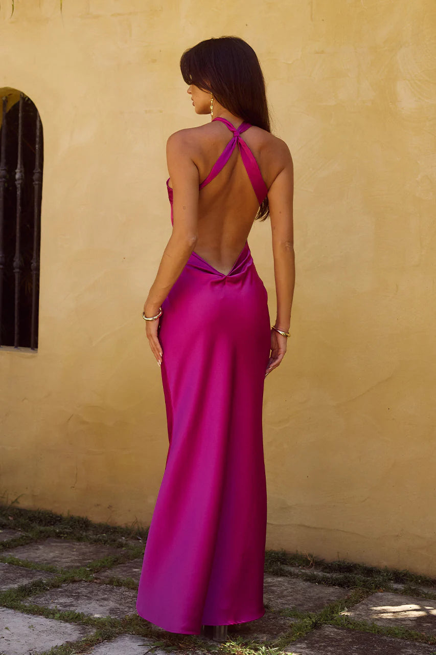 MAGENTA CHARA MAXI DRESS