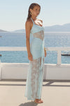 ICE BLUE ANNIKA HALTER LACE MAXI