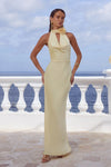 BUTTERMILK ESTELLE COWL HALTER MAXI DRESS