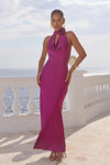 PLUM ESTELLE COWL HALTER MAXI DRESS
