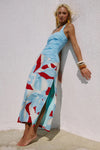AMORE RED RUCHED HALTER MIDI