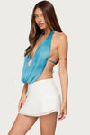 SEASHELL AQUA PLUNGE TOP