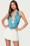 SEASHELL AQUA PLUNGE TOP