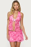 PINK SPLIT TOP SET