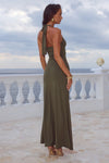 OLIVE FLORA CUT OUT MAXI