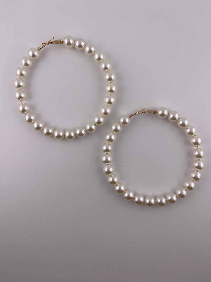 BIG PEARL HOOPS
