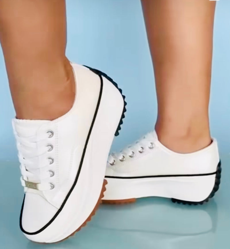 MENINA WHITE PLATFORM SNEAKERS