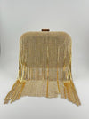 RHINESTONE FRINGE CLUTCH BAG
