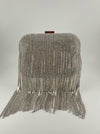RHINESTONE FRINGE CLUTCH BAG