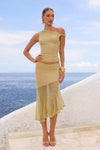 ELAINE ONE SHOULDER SET GOLD