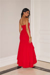RED RUFFLE MERMAID DRESS