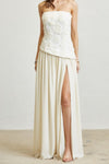 ROSETTE CHIFFON MAXI DRESS