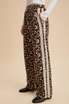 MOCHA LEOPARD TRIM PANT