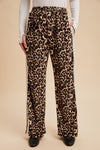 MOCHA LEOPARD TRIM PANT