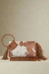 COW PRINT WRISTLET CLUTCH