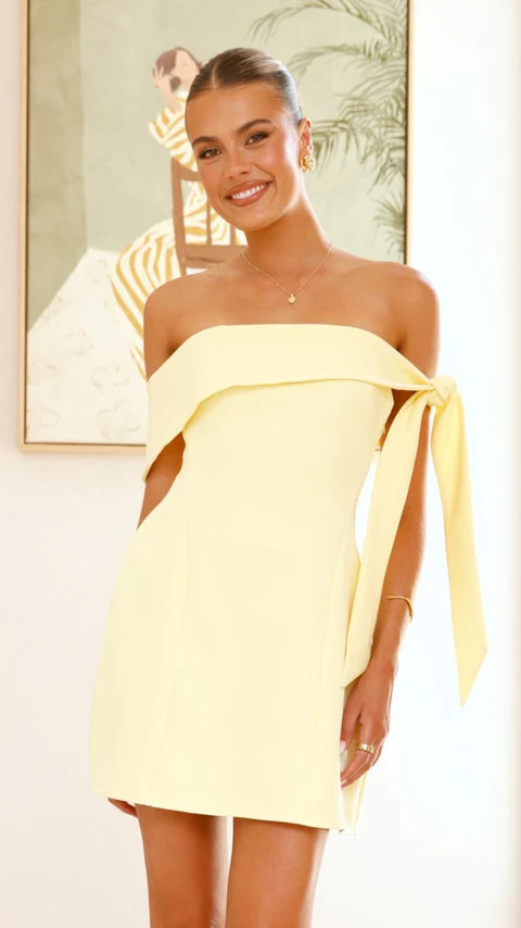 LEMON OFF SHOULDER MINI