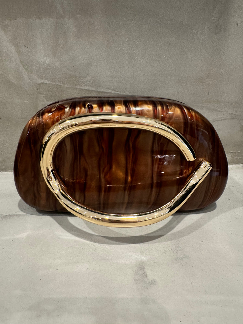 GOLD CIRCLE ACRYLIC CLUTCH