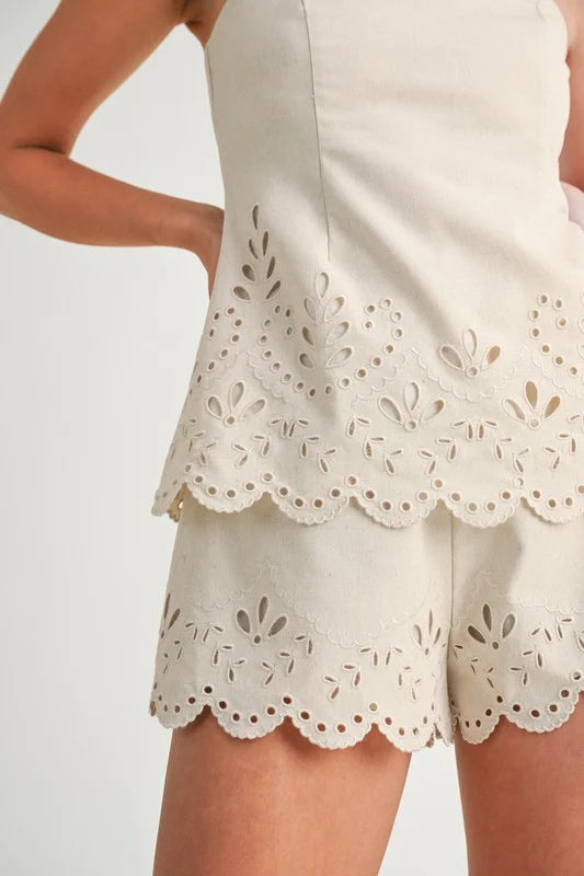 OATMEAL EMBROIDERED SET
