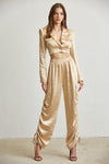 CHAMPAGNE SATIN BLAZER CARGO SET