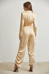 CHAMPAGNE SATIN BLAZER CARGO SET