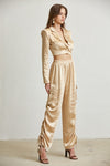 CHAMPAGNE SATIN BLAZER CARGO SET