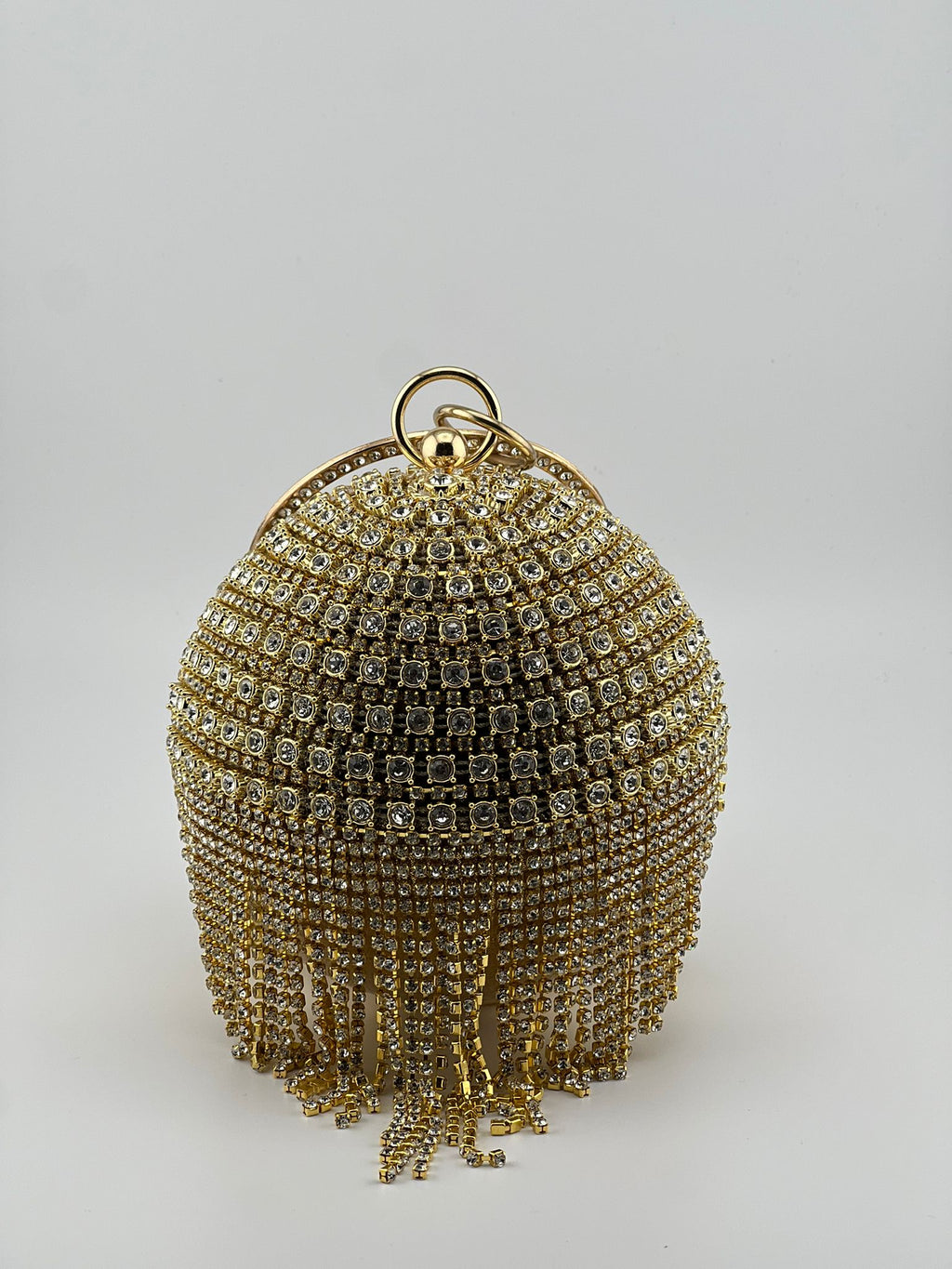 GOLD ROUND FRINGE BAG