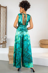 TEAL WATERCOLOR JUMPSUIT