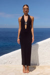 BLACK LILABELLE HALTER KNIT MAXI
