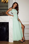 KEY LIME NAELLE ONE SHOULDER MAXI